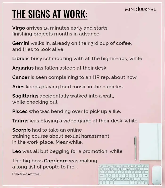 The Zodiac Signs At Work
