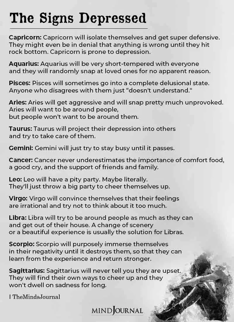 The Zodiac Signs When Depressed