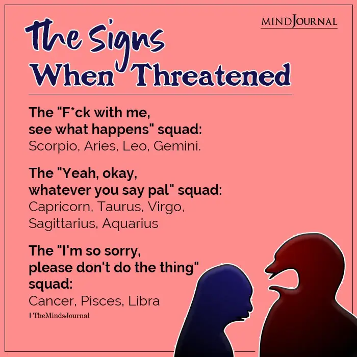 The Zodiac Signs When Threatened