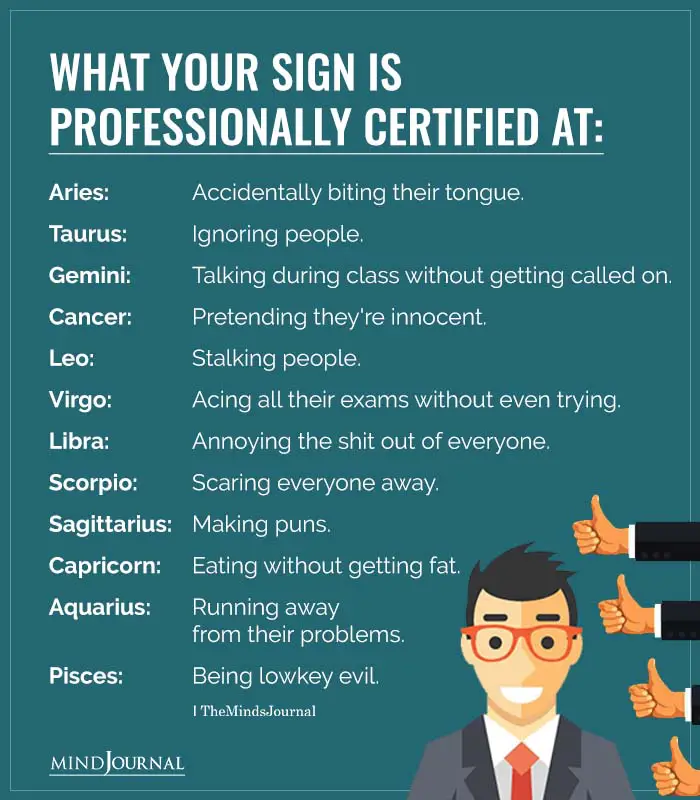 What Your Zodiac Sign Is Professionally Certified At