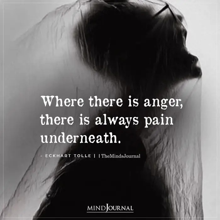 Where There Is Anger There Is Always Pain Underneath