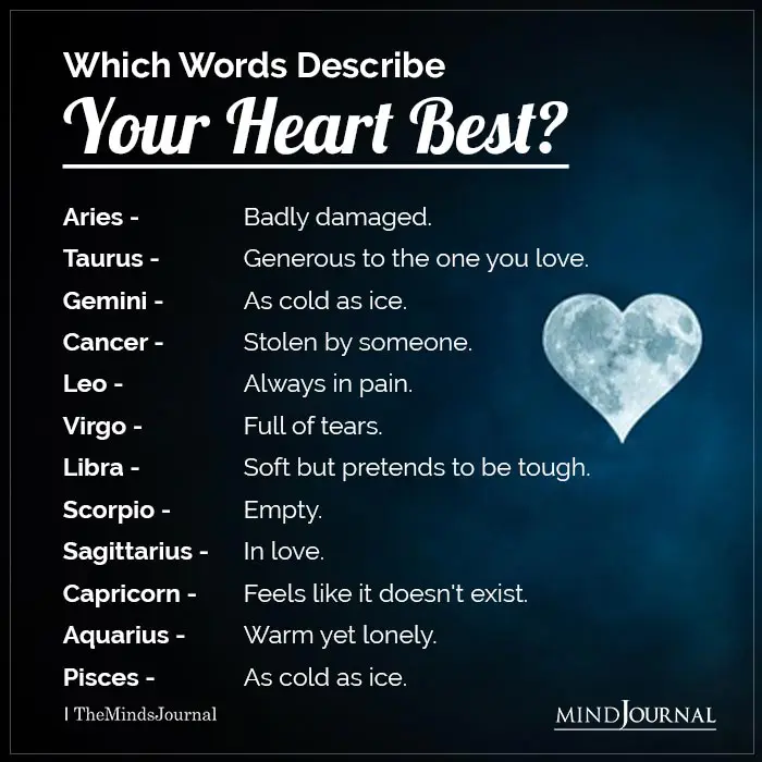 Which Words Describe Your Heart Best