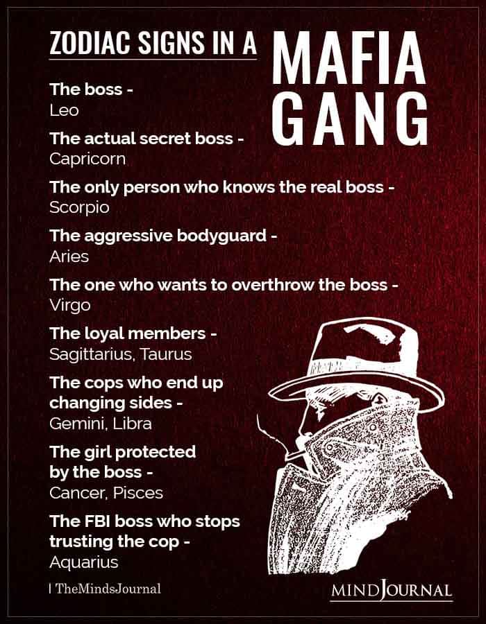 Zodiac Signs In A Mafia Gang