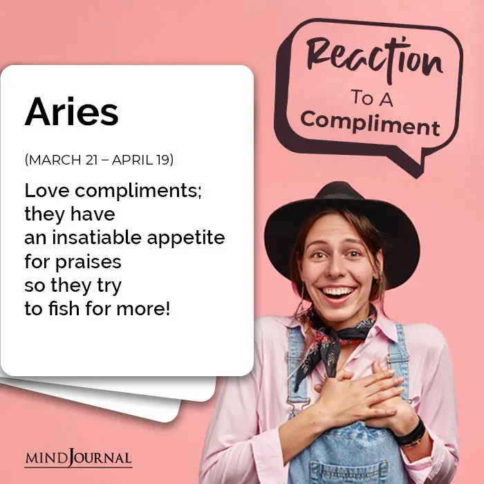 Zodiac Signs Respond Compliments aries