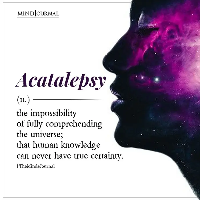 Acatalepsy the impossibility of fully comprehending