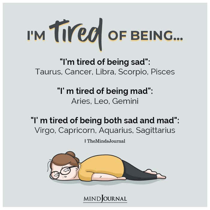 I Am Tired Of Being For Each Zodiac Sign