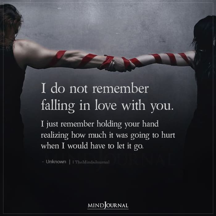 I Do Not Remember Falling In Love