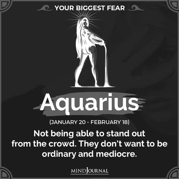 Aquarius zodiac fears being ordinary and not being able to stand out