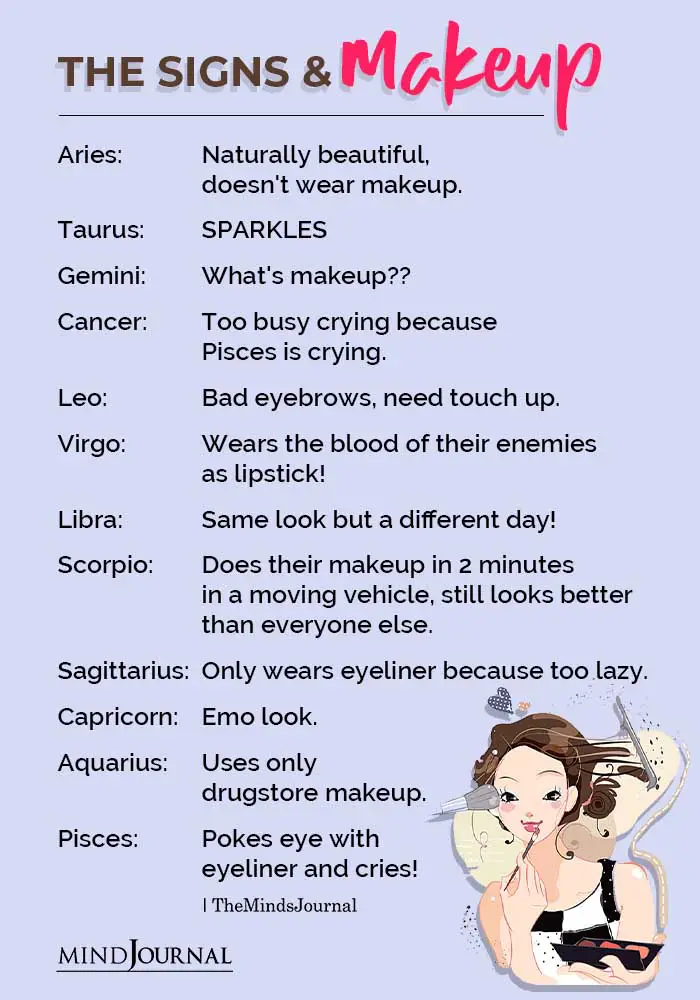 The Zodiac Signs And Makeup