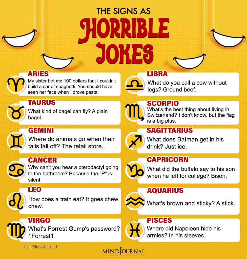 The Zodiac Signs As Horrible Jokes