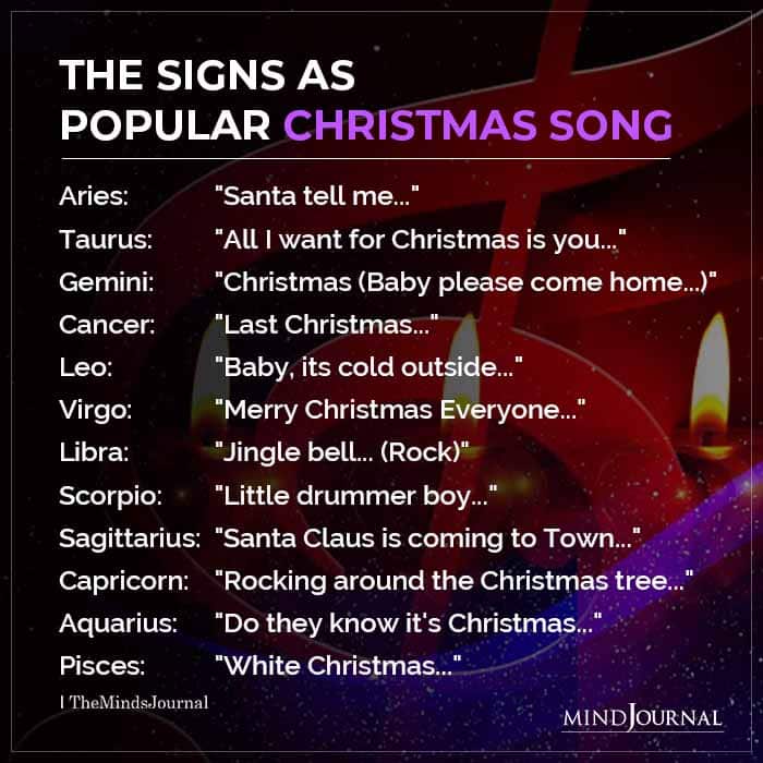 The Zodiac Signs As Popular Christmas Song