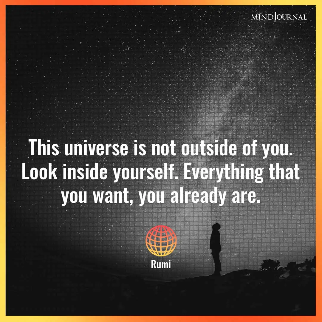 This universe is not outside of you.