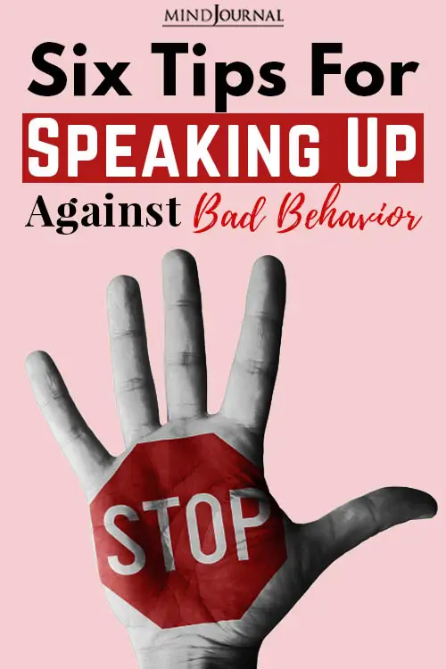Tips Speaking Up Against Bad Behavior pin