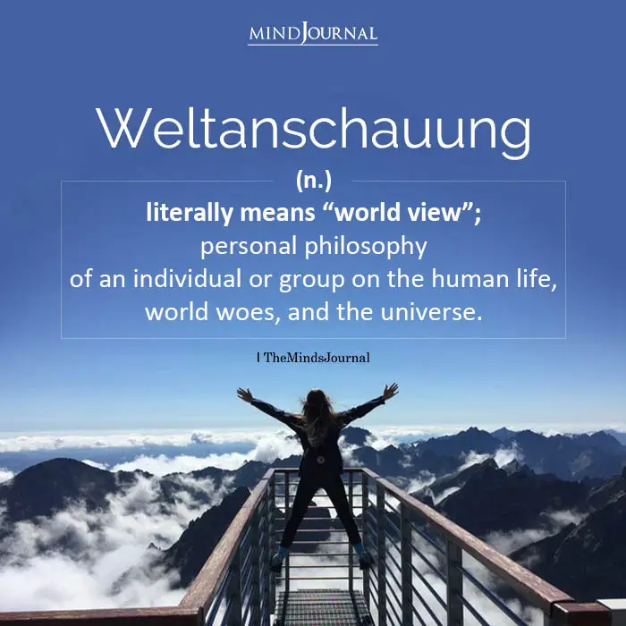 Weltanschauung literally means world view