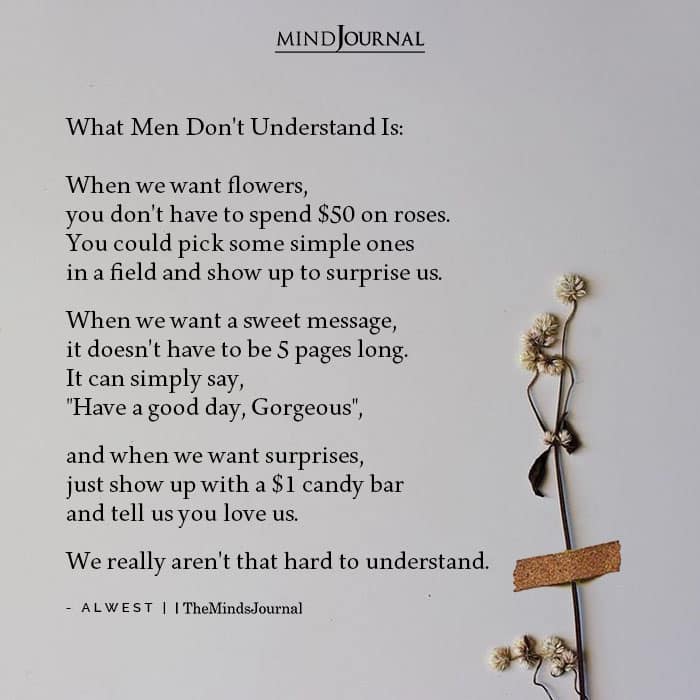 What Men Don't Understand Is