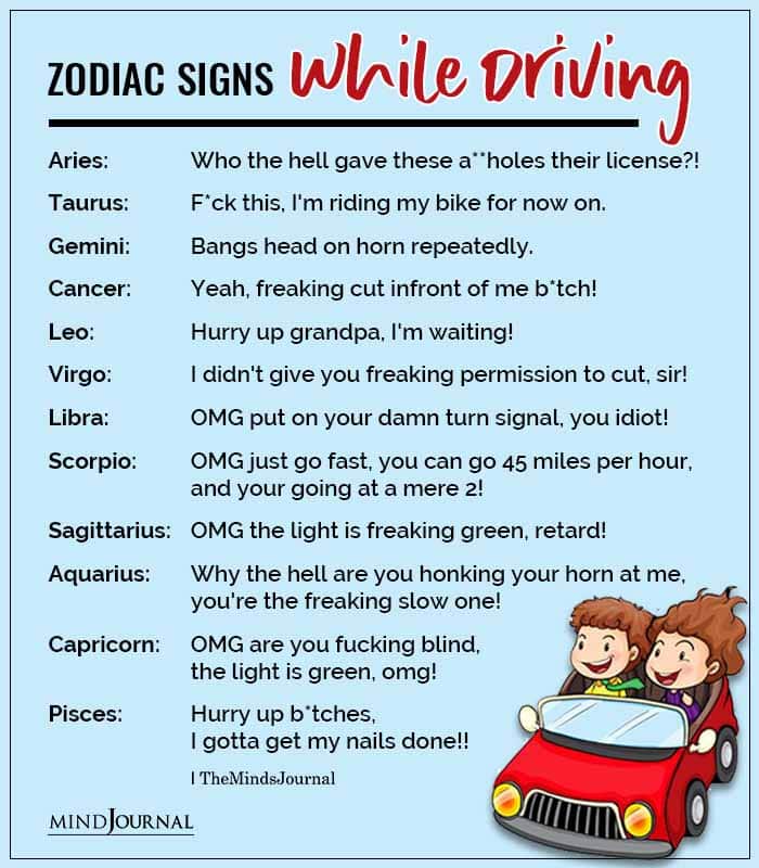 Zodiac Signs While Driving