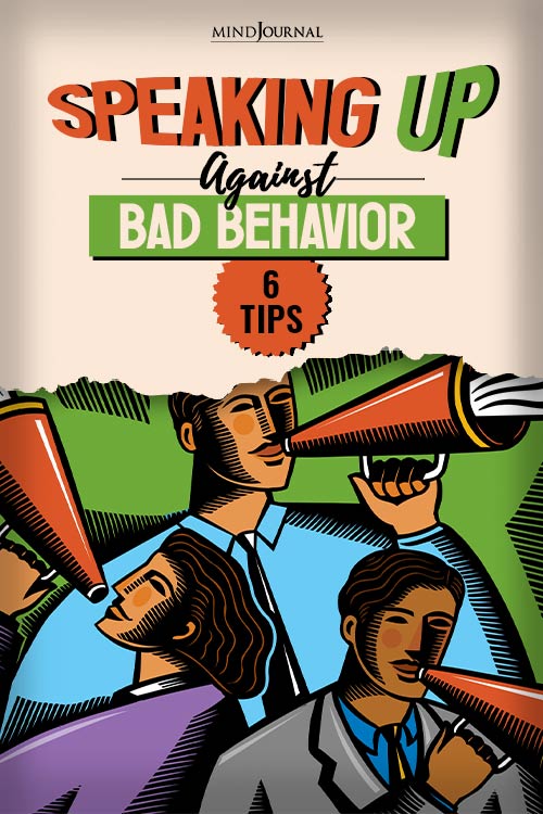 speaking up against bad behavior pin