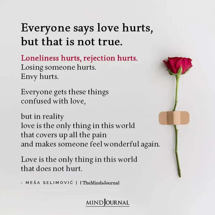 Everyone Says Love Hurts But That Is Not True