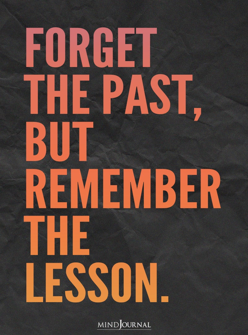 Forget the past.