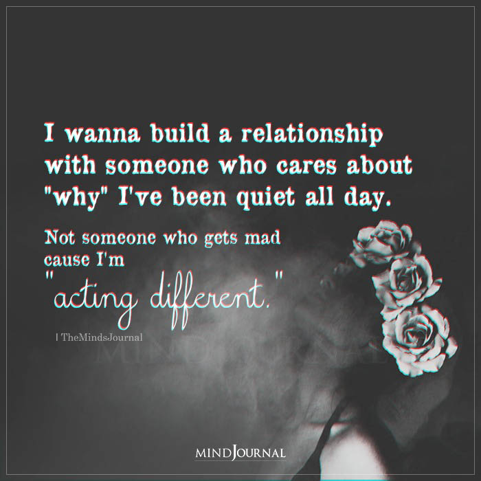 I Wanna Build A Relationship With Someone Who Cares