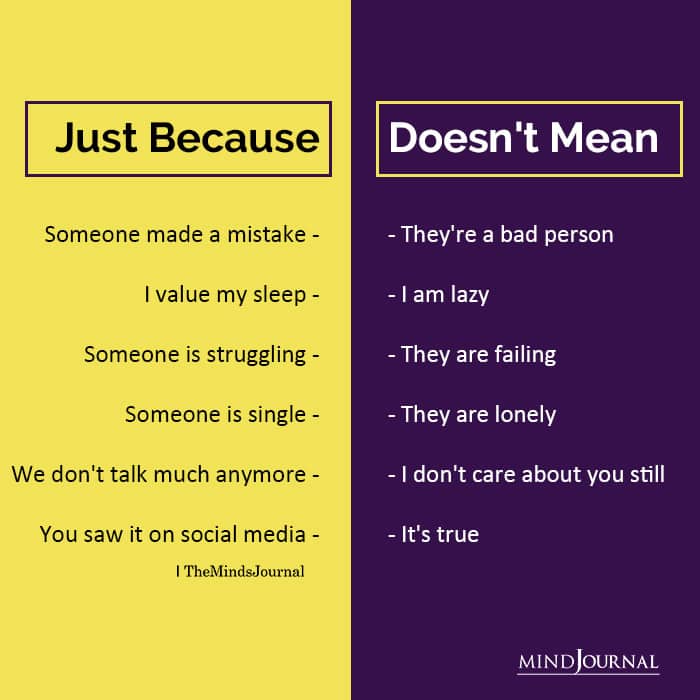 Just Because Vs Doesnt Mean