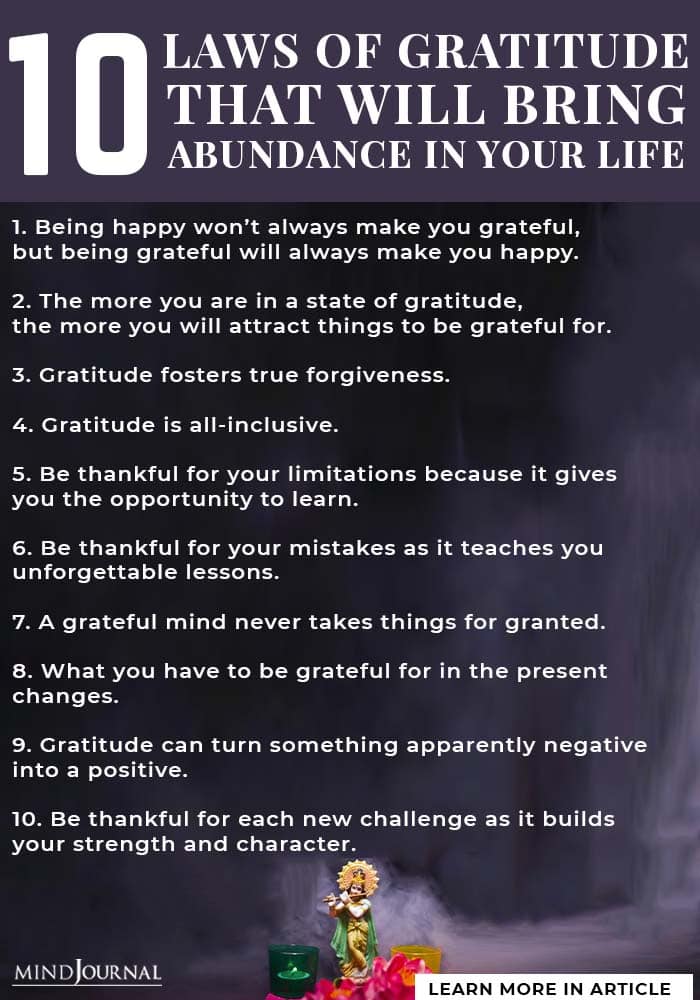 Laws Gratitude Bring Abundance Life infographic