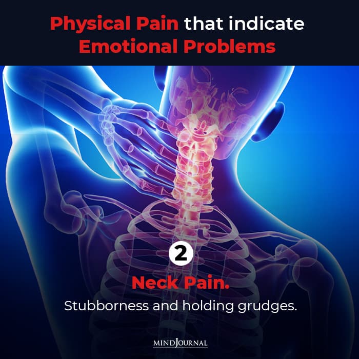 physical pain 
indicating neck pain