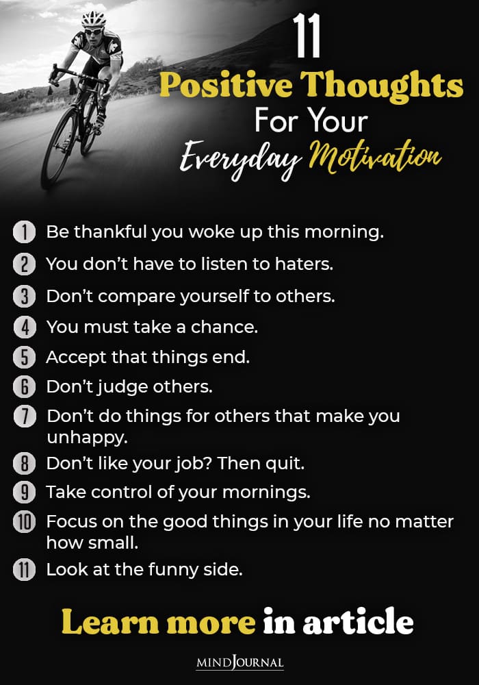 Positive Thoughts Everyday Motivation infographics