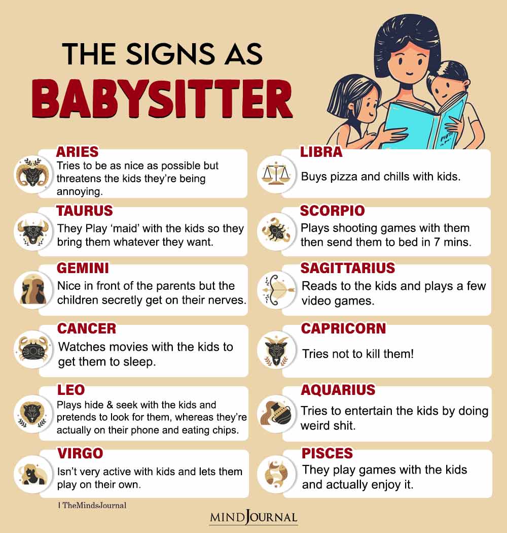 The Zodiac Signs As Babysitter - Zodiac Memes