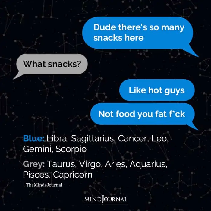 The Zodiac Signs Texting About Snacks