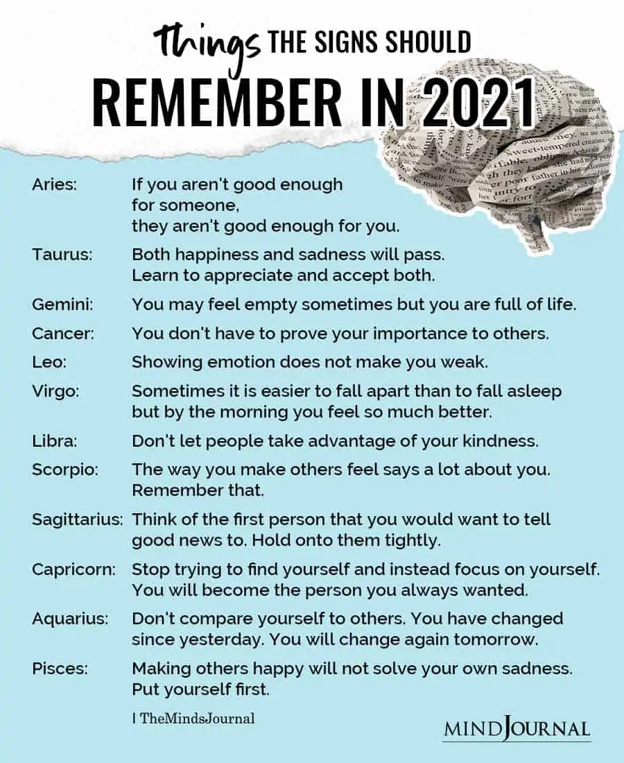 Things The Signs Should Remember In 2021