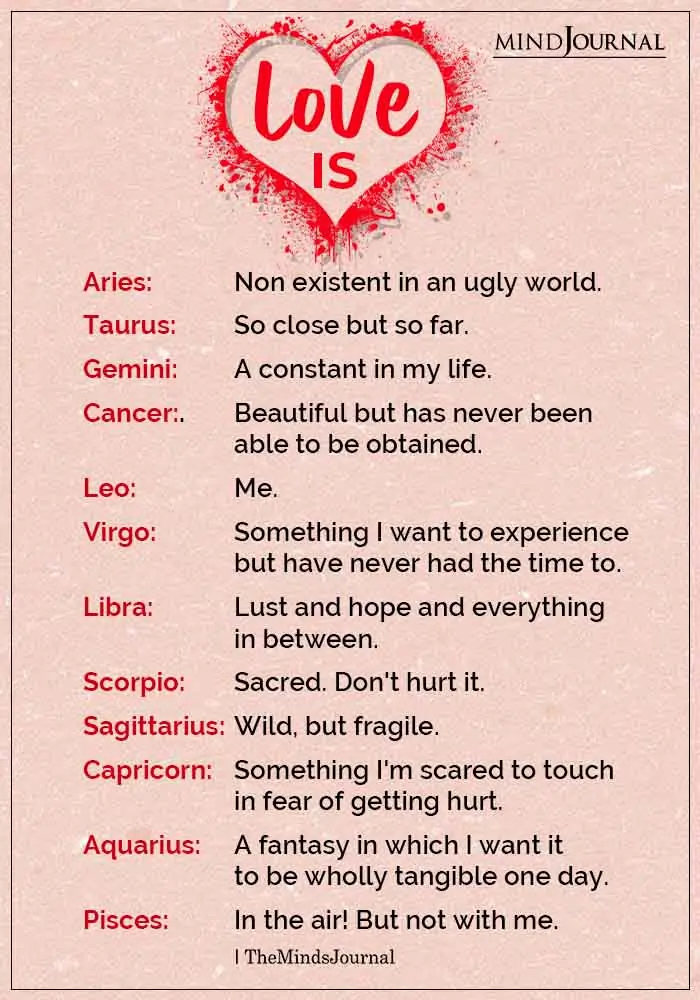 What Love Is For Each Zodiac Sign