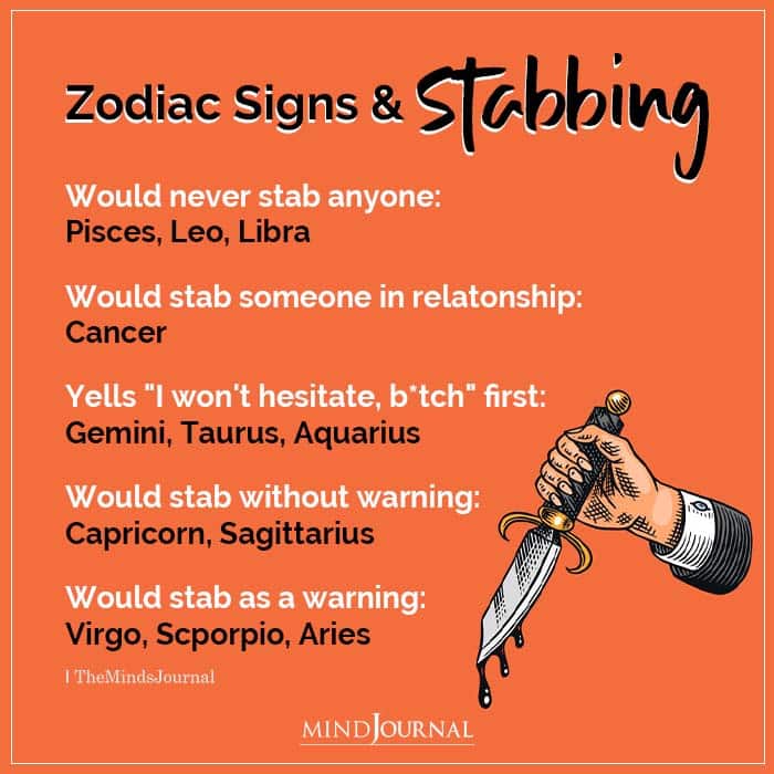 Zodiac Signs And Stabbing