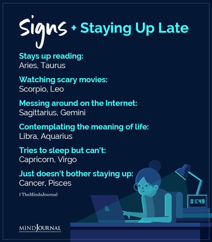 Zodiac Signs And Staying Up Late