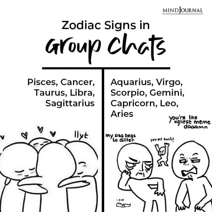 Zodiac Signs And The Two Types Of Group Chats