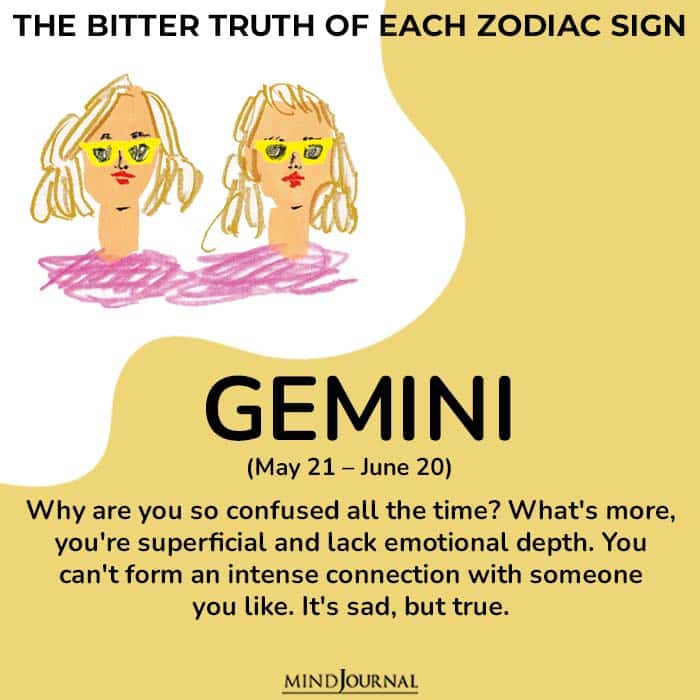 bitter truth zodiac sign gemini