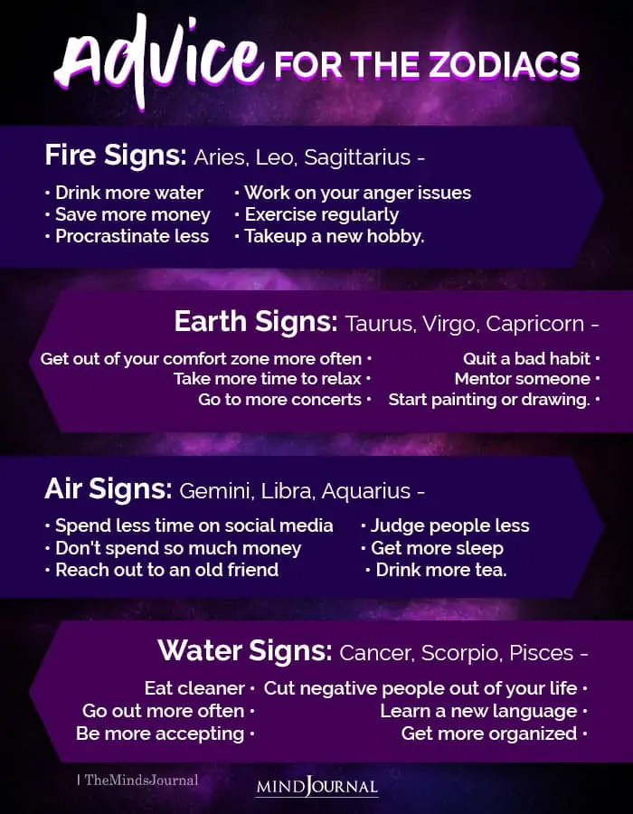 Advice For The Zodiac Signs