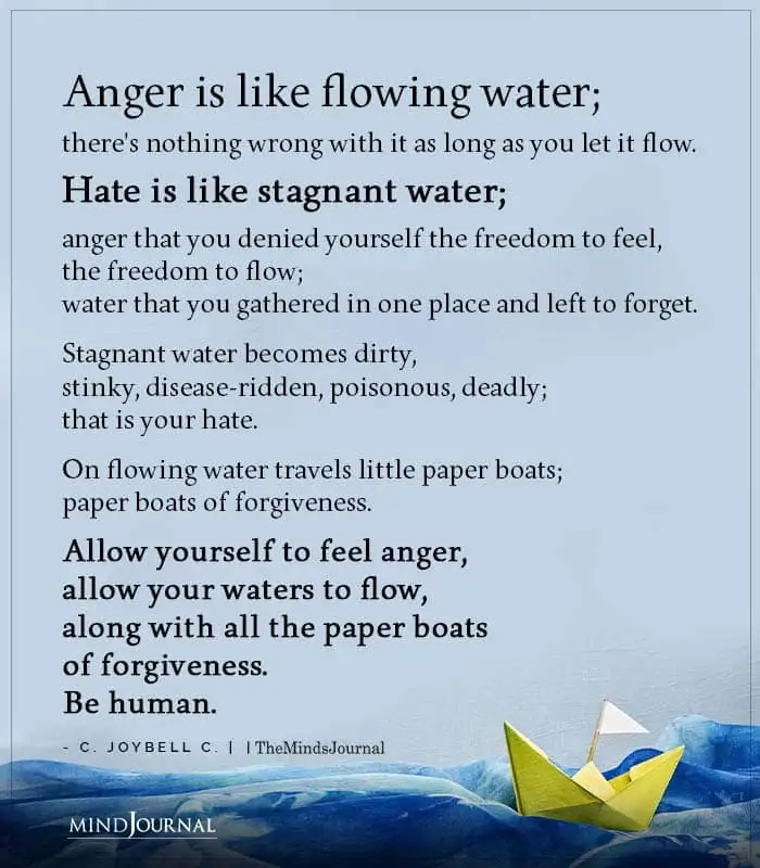 Anger Is Like Flowing Water Theres Nothing Wrong With It