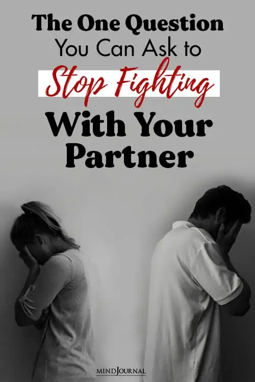 One Question Ask Stop Fighting Partner pin