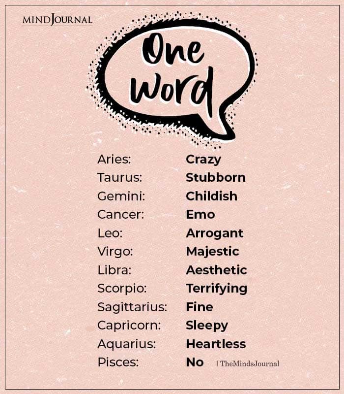 One Word For Each Zodiac Sign