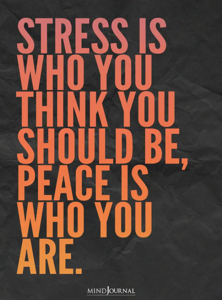 Stress is Who You Think You Should Be. Peace is who you are!