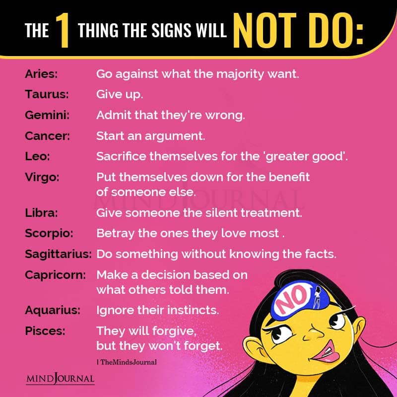 The One Thing The Zodiac Signs Will Not Do