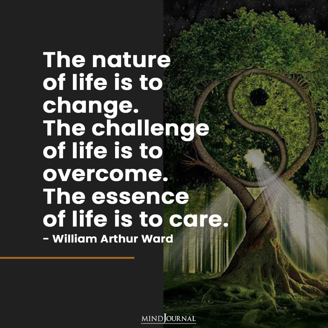 The nature of life is to change.