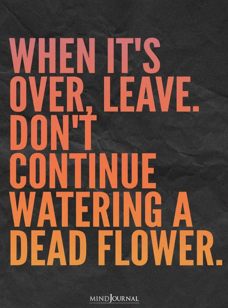 when it's over, leave.
