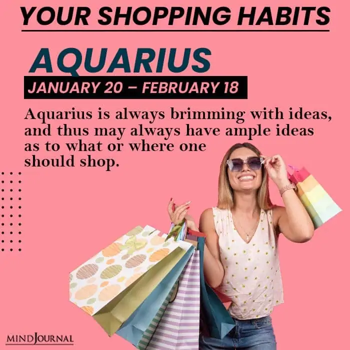 Your Shopping Habits aquarius
