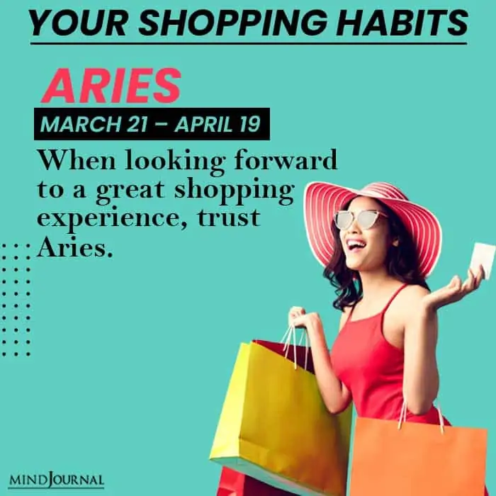 Your Shopping Habits aries