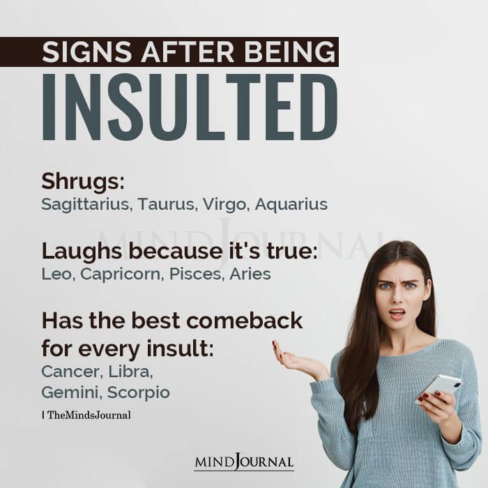 Zodiac Signs After Being Insulted