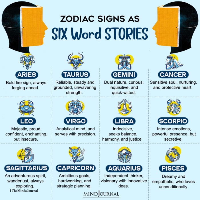Zodiac Signs As SIX Word STORIES