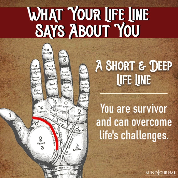 a short and deep life line