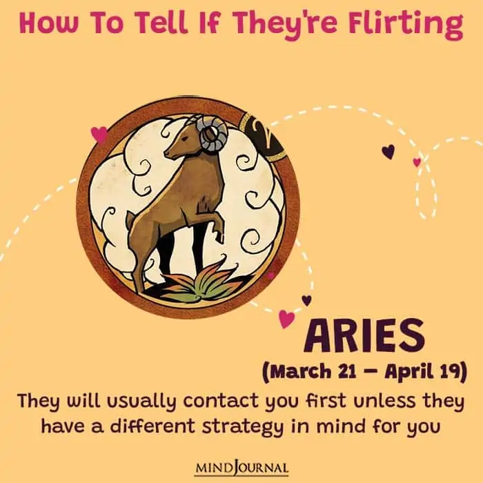 how to tell if they are flirting aries